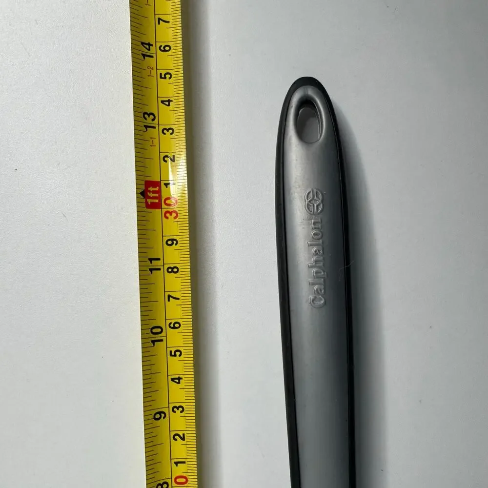 Calphalon Slotted Spatula Flipper Turner Black Nylon Gray Silicone Utensil 13.5”